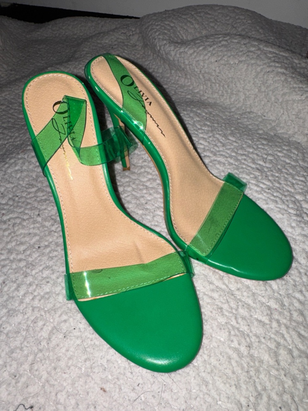 Block Heel Sandals in Green
